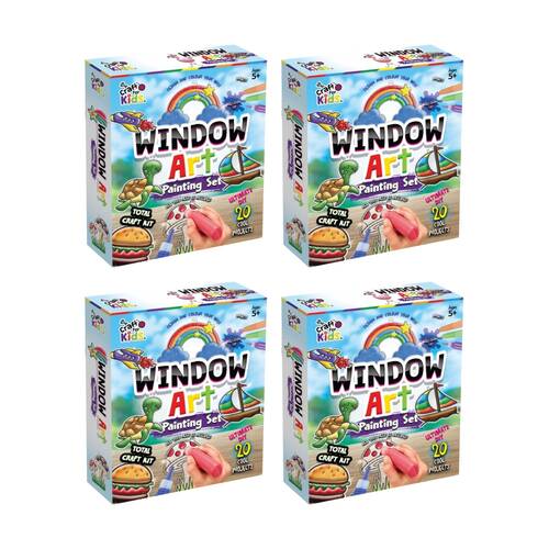 4PK 20pc Craft For Kids Create Your Own Window Art Crafting Set Projects 5y+