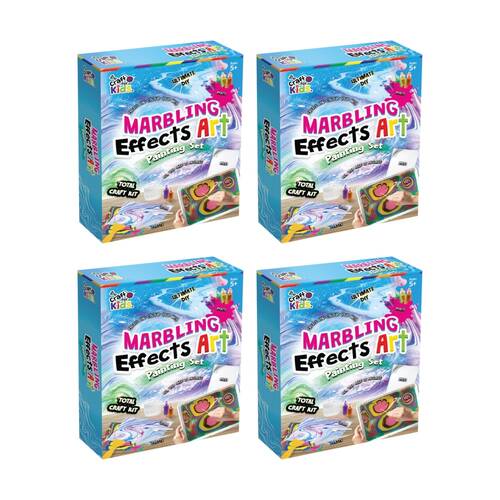 4PK Craft For Kids Marbling Paint Kit Crafting Set Art Supplies 5y+