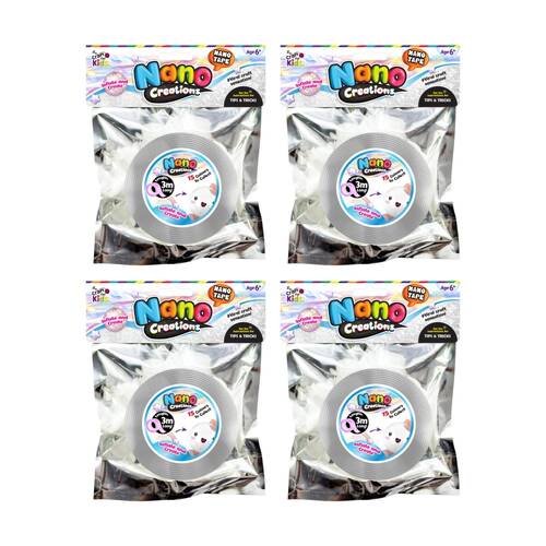 4PK Craft For Kids Nano Creations Tape Crafting Viral Sensation 6y+ Clear 3mx5cm