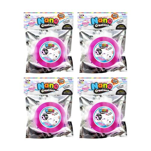 4PK Craft For Kids Nano Creations Tape Crafting Viral Sensation 6y+ Pink 3mx5cm