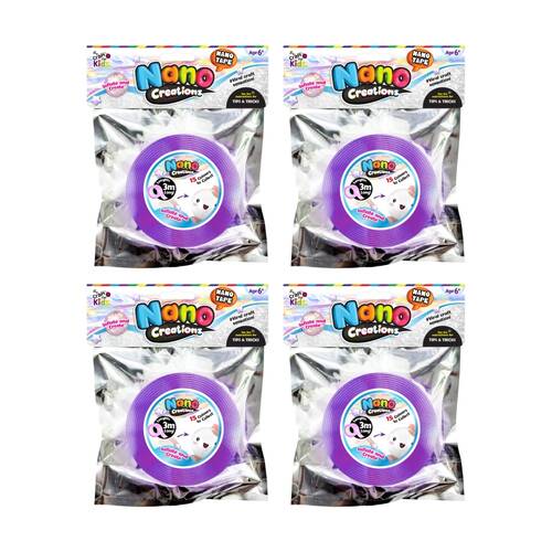 4PK Craft For Kids Nano Creations Tape Viral Sensation 6y+ Purple 3mx5cm