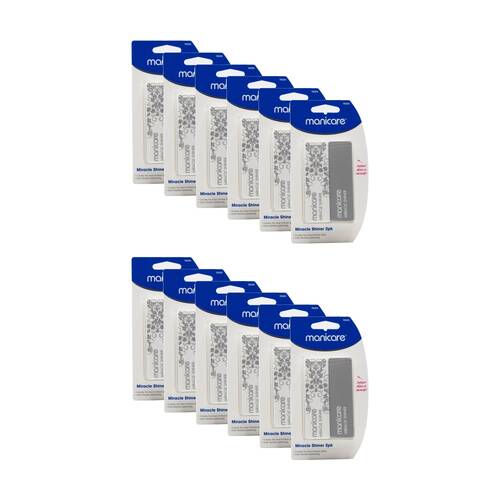 12x 2pc Manicare Miracle Shiner Buffer Nail Care Tool Multi Colour