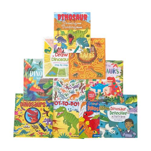 10pc Arcturus Publishing Roarsome Dinosaur Book Activity Pack Ziplock Set