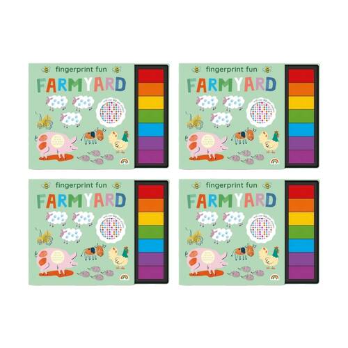 4PK Really Decent Books Fingerprint Fun Farmyard Kids Activity Book 3y+
