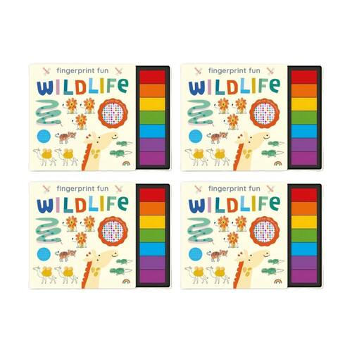 4PK Really Decent Books Fingerprint Fun Wildlife Kids Activity Book 3y+
