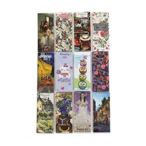 12pc Scribbles Stationery Shopping List Notepad Pack Twelve Designs Included