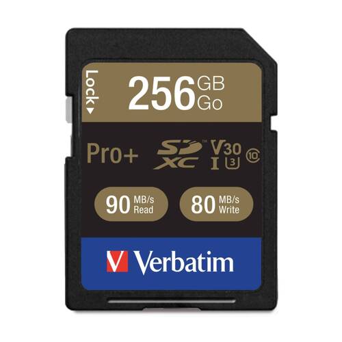 VERBATIM Pro Plus 4K SDXC eXtended Capacity Card (UHS-I U3) 256GB