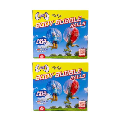2x 2pc Cooee 1.2m Inflatable Bumper Body Bubble Balls Outdoor Game Kids Toy 8y+