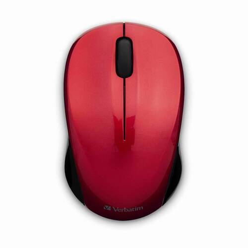 VERBATIM Wireless Silent Computer/PC Blue LED 2.4Ghz Mouse Red