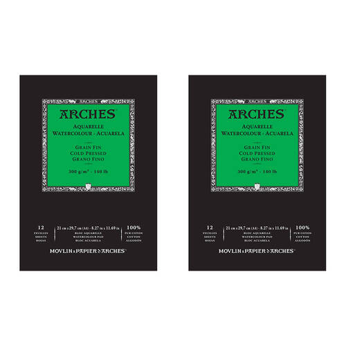 2PK Arches Cold Press Watercolour Art/Craft Painting Paper Pad 300g A4