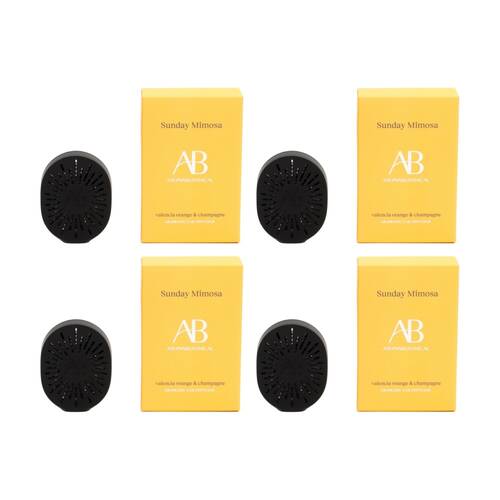 4PK Aromabotanical Sunday Mimosa Scented Car Fragrance Diffuser Fruity Scent