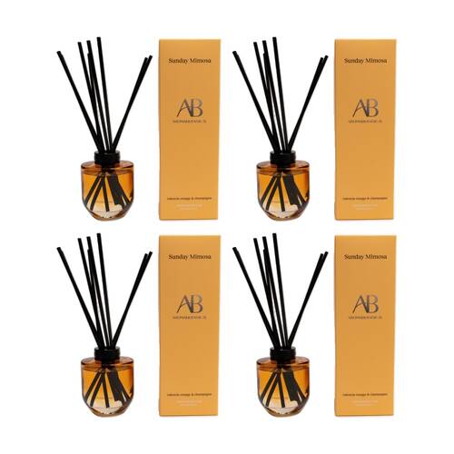 4PK Aromabotanical Sunday Mimosa 200ml Scented Home Fragrance Diffuser Fruity Scent