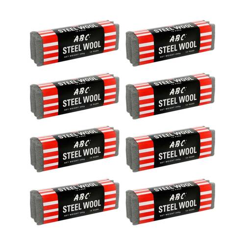 8PK ABC 250g Home Professional Cleaning Steel Wool Sleeves Grade 2