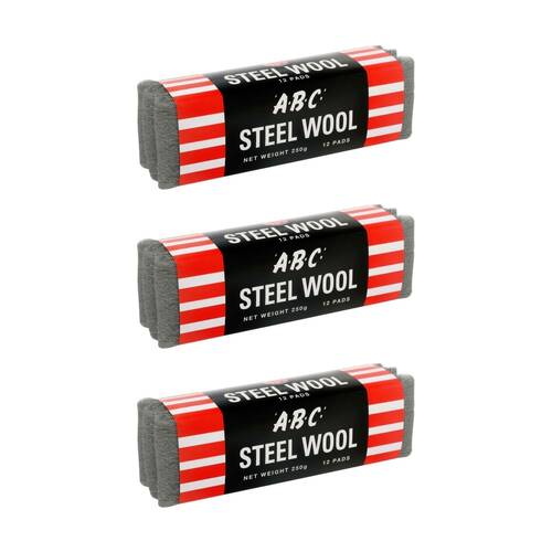 3PK ABC 250g Home Professional Cleaning Steel Wool Sleeves Grade 00