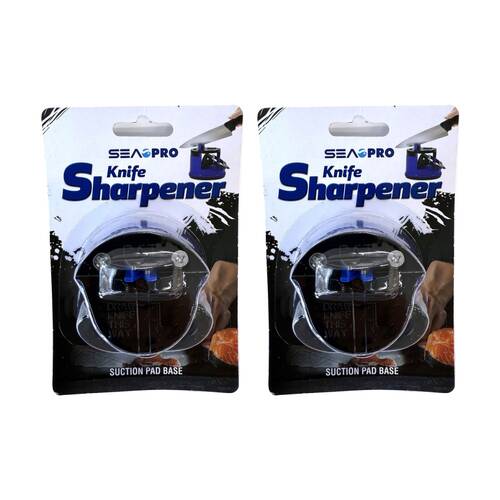 2PK Sea Pro Durable Kitchen Knife Sharpener W/ Suction Cup V Shape Blade
