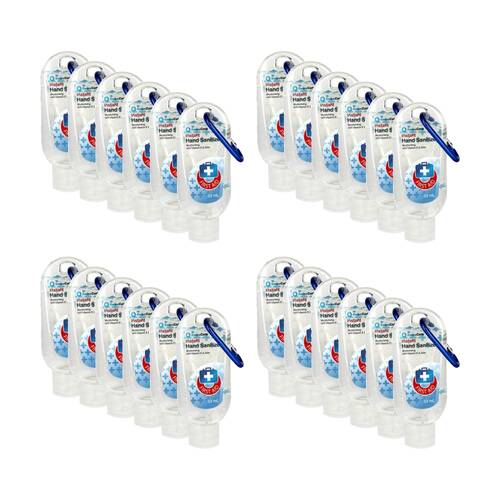 24PK SwissCare Instant Hand Sanitiser W/ Clip 53mL Vitamin E & Aloe