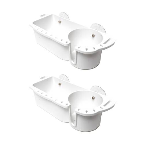 2PK Sea Pro Boat/Watercraft Caddy Organiser Storage W/ Drink Cup Holder White
