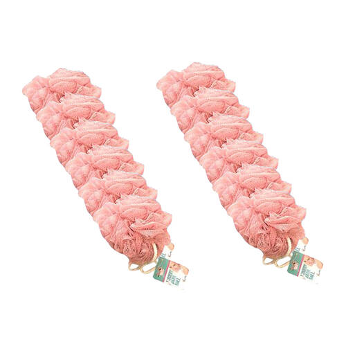 12PK Ideal Bath Luxury Shower Cleansing Loofah Ball 80g Assorted Colours