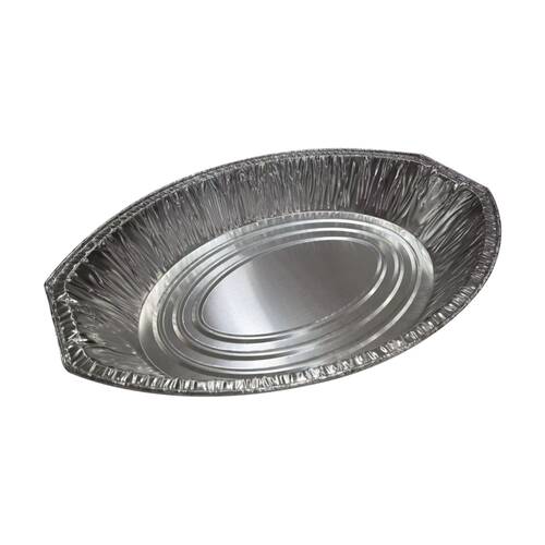 24x Partyware Single Use Foil Tray Oval 460x340x76mm