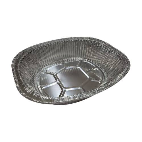 12x 2pc Partyware Single Use Foil Tray Set Oval 350x280x80mm