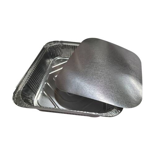 12x 4pc Partyware Single Use Foil Tray Set Rectangular 320x250x60mm W/ Lid