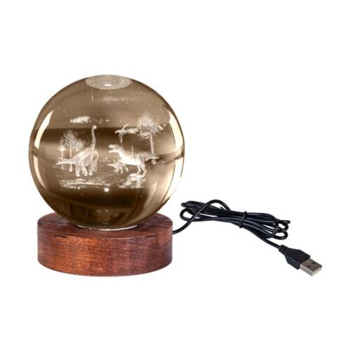 Art + Tech 3D Crystal Ball Colour Changing Lamp USB Powered Dino Land