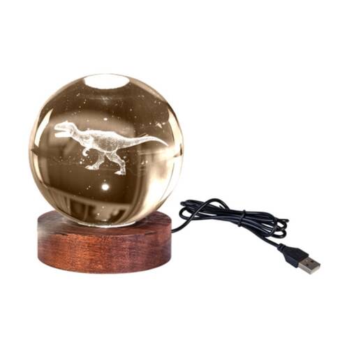 Art + Tech 3D Crystal Ball Colour Changing Lamp USB Powered T-Rex
