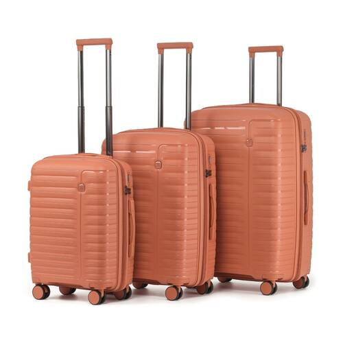 3pc Tosca Astro Cases Hard Shell Travel Suitcases Luggage Set Rust