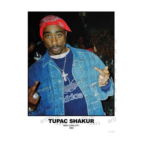 Music Tupac Shakur NYC 1996 Euro Wall Art Poster Room Decoration 85x60cm
