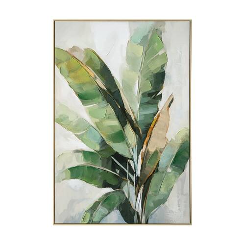 Urban Style Brushmarks Embellished Canvas Painting Decor Banana Palm 1225mm