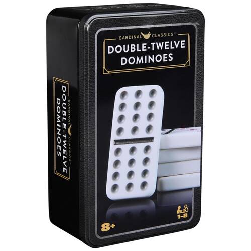 Cardinal Classic Double 12 Coloured Dominoes W/ Mexican Train In Tin 6y+