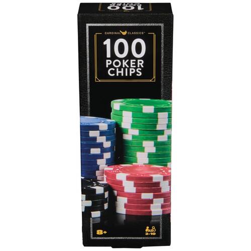 100pc Cardinal Classic Poker Game Chips Set 8y+ 11.5gm 2-10 Players