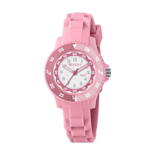 Tikkers Silicone Time Teacher Easy Read Dial Kids Watch Pink