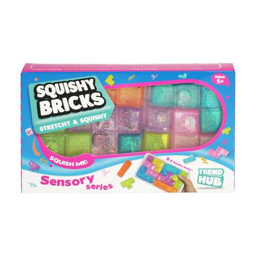 Trend Hub Kids 3y+ Squishy Bricks Glitter Fidget Blocks Sensory Toy
