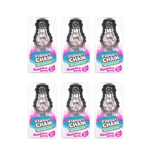 6PK Trend Hub Kids 5y+ Metal Fidget Chain Stainless Steel Spin Toy