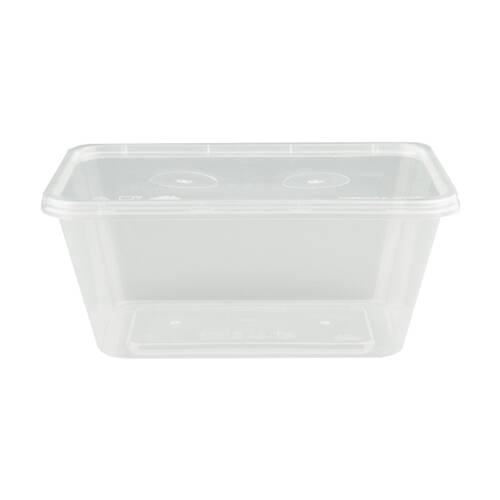10x 20pc Partyware Rectangular Plastic Storage Container Set W/ Lids 750ml