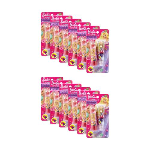 12PK Park Avenue Barbie Dreamtopia Candy Lipstick & Gloss 25g Assorted