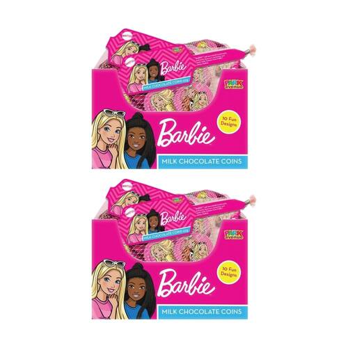 50PK Park Avenue Mattel Barbie Milk Chocolate Coins Confectionary 43g