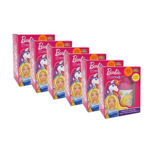 6x 2pc Park Avenue Barbie Dreamtopia Mug & Milk Chocolate Easter Egg 60g