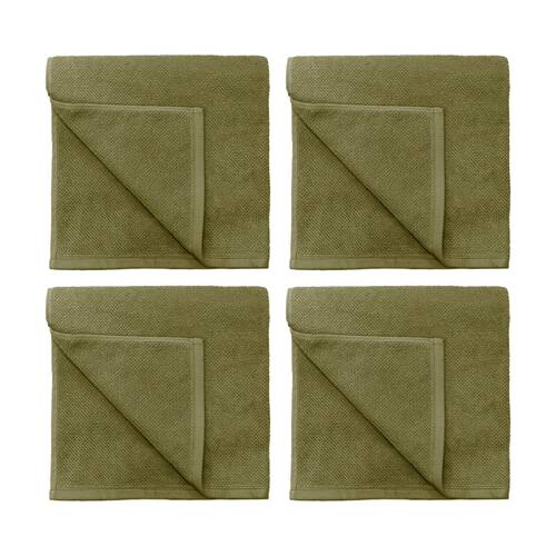 4PK Bambury Angove 600gsm Soft Absorbent Cotton Bath Sheet 80x160cm Green