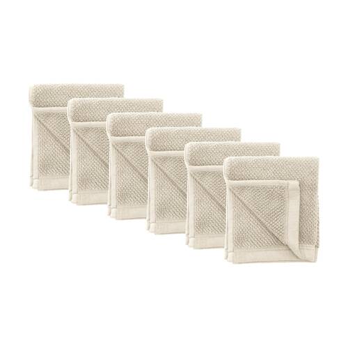 6PK Bambury Angove 600gsm Soft Absorbent Cotton Face Washer 33x33cm Neutrals