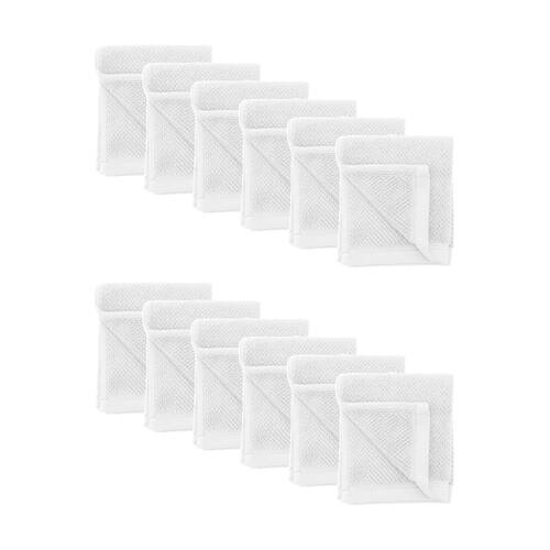 12PK Bambury Angove 600gsm Soft Absorbent Cotton Face Washer 33x33cm White
