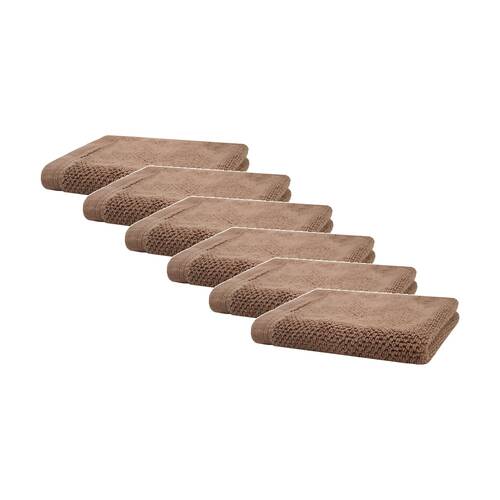 6PK Bambury Angove 600gsm Soft Absorbent Cotton Face Washer 33x33cm Pink