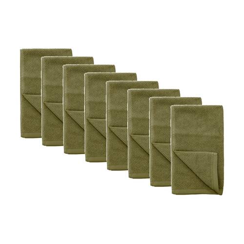 8PK Bambury Angove 600gsm Soft Absorbent Cotton Hand Towel 40x70cm Green