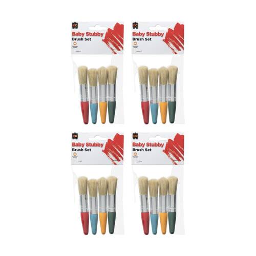 4x 4pc Educational Colours Baby Stubby Paint Brush Set Art/Craft Supplies