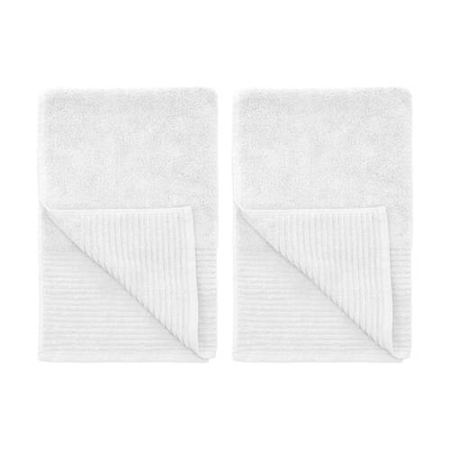 2PK Bambury Elvire 800gsm Soft Absorbent Cotton Bath Mat 48x78cm White