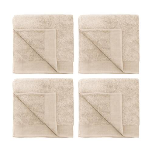 4PK Bambury Elvire 600gsm Soft Absorbent Cotton Bath Sheet 80x160cm Neutrals