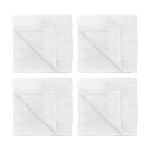 4PK Bambury Elvire 600gsm Soft Absorbent Cotton Bath Sheet 80x160cm White