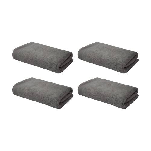 4PK Bambury Elvire 600gsm Soft Absorbent Cotton Bath Sheet 80x160cm Grey