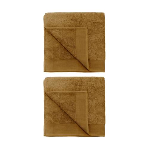 2PK Bambury Elvire 600gsm Soft Absorbent Cotton Bath Sheet 80x160cm Brown